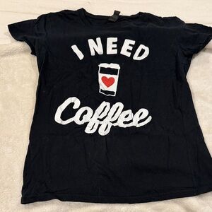 Anvil Black 'I Need Coffee' Short Sleeve Tee